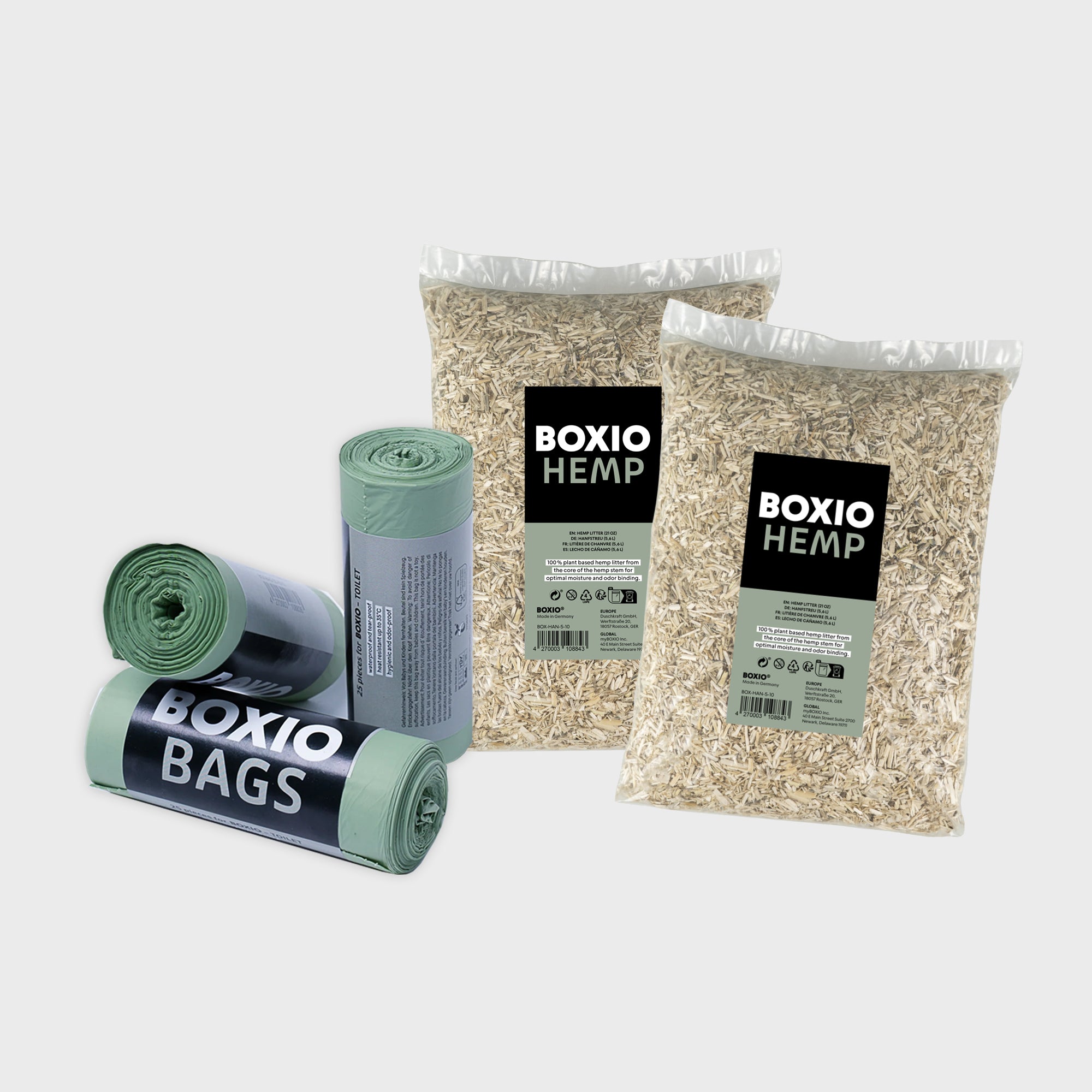 BOXIO REFILL BUNDLE | Refill pack with hemp litter and bin liners