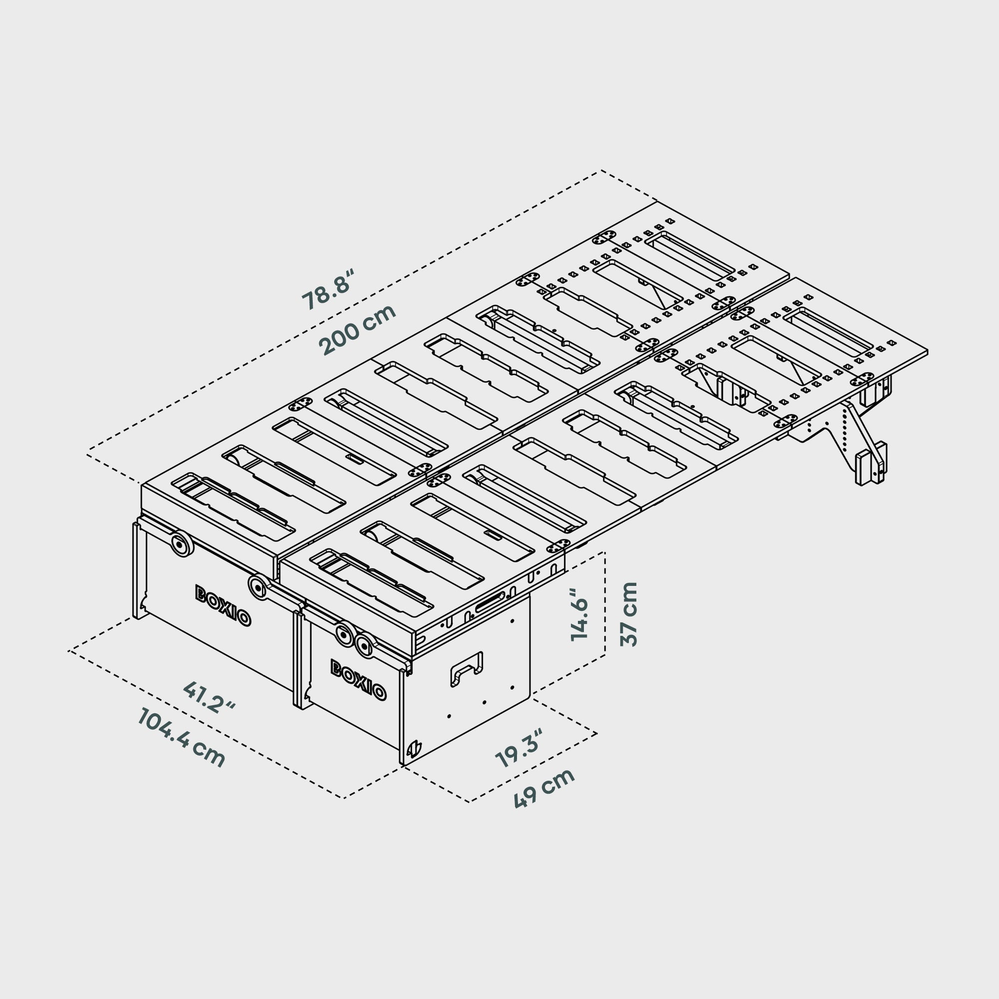 BOXIO RACK BUNDLE M I Modular camping box minivan