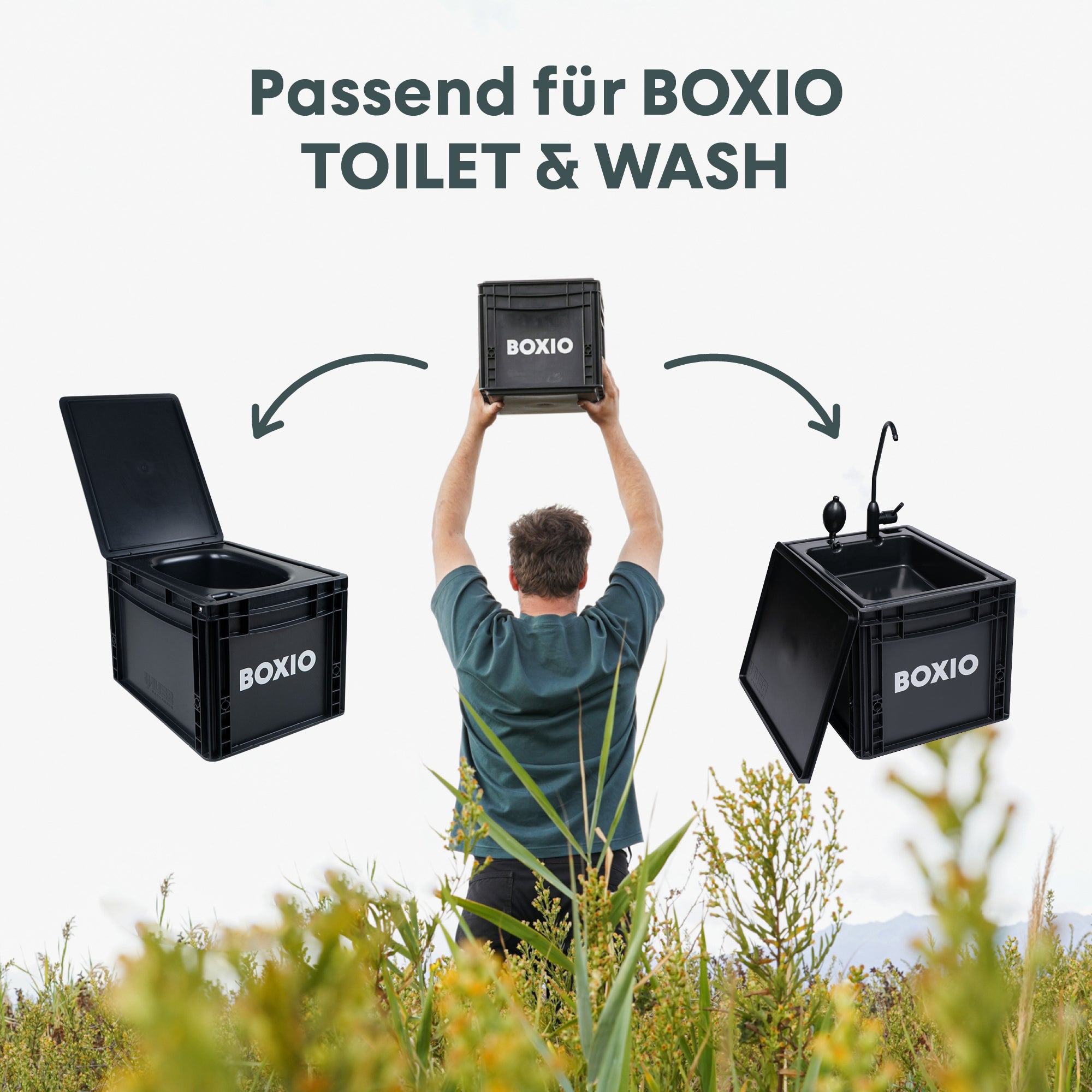 Kanister- verbessert-neu Boxio- mobiles waschbecken-Trenntoilette 