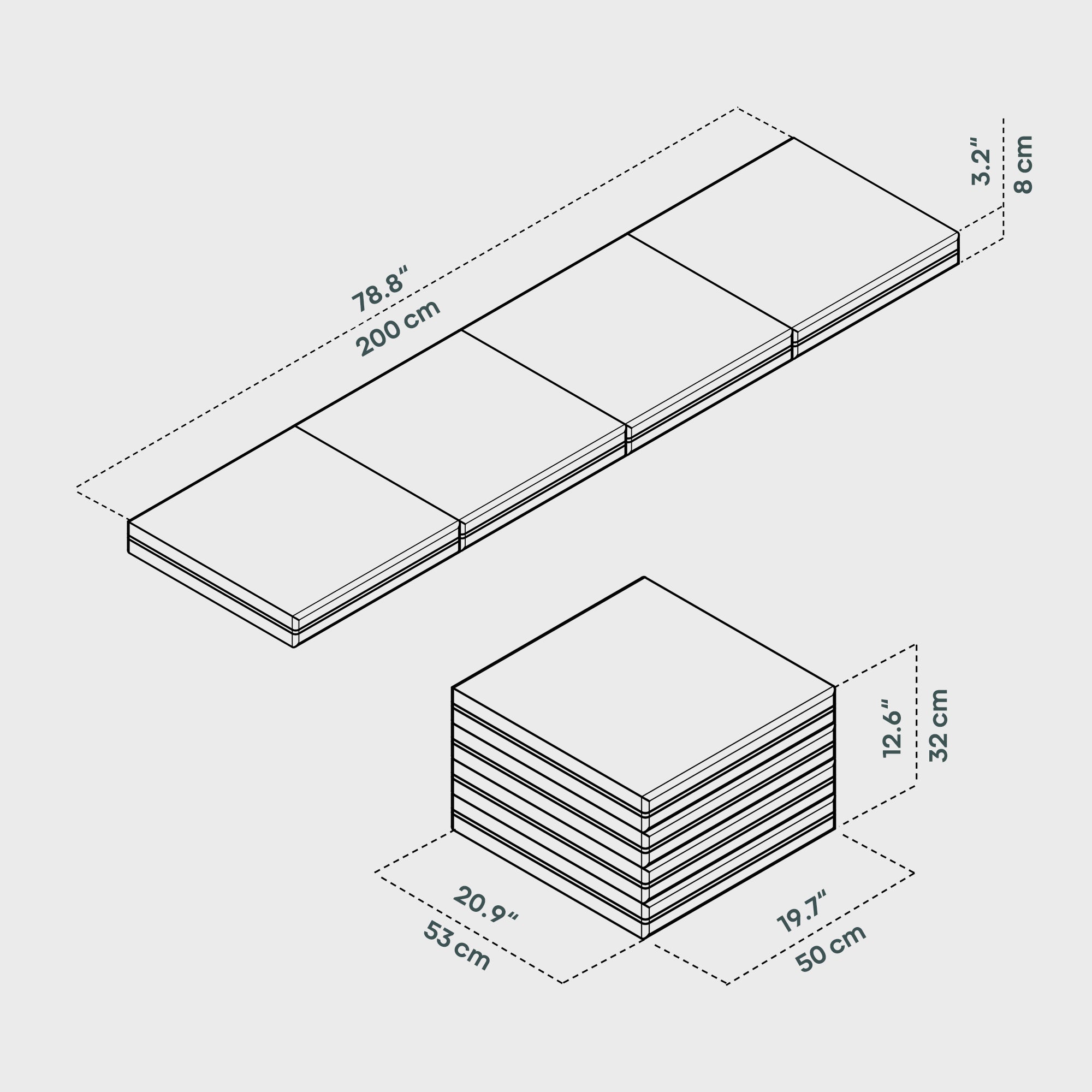 BOXIO SLEEP 53 I Colchón plegable para el RACK