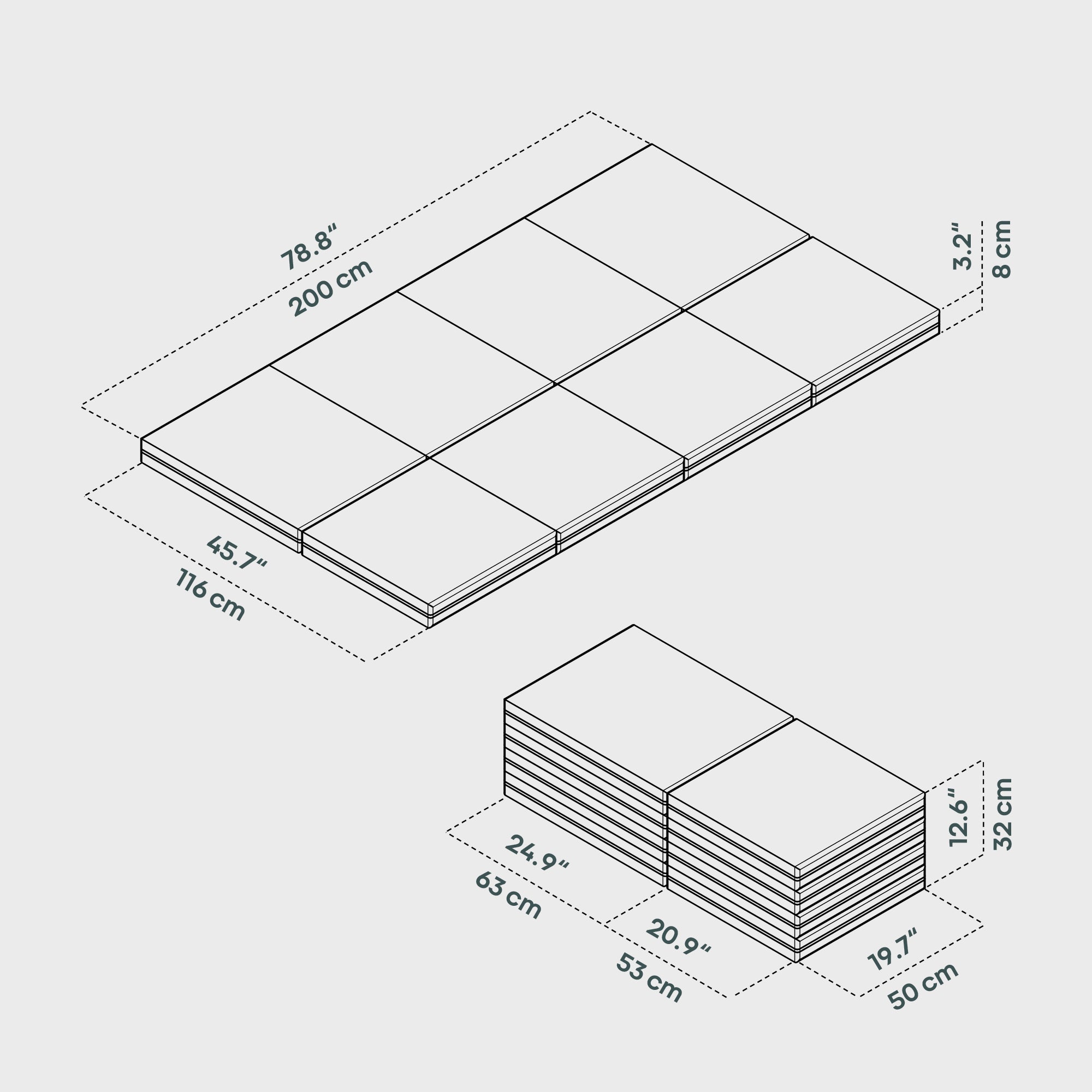BOXIO RACK SLEEP 116 I Colchones plegables